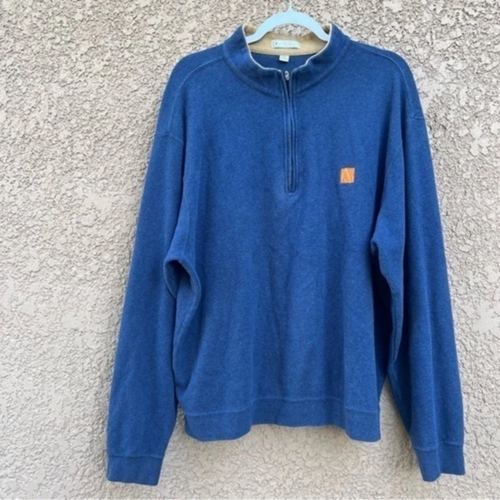 Peter Millar Fleece Quarter-Zip with Anchor Embroidery Sweatshirt Mens Size‎ 2XL